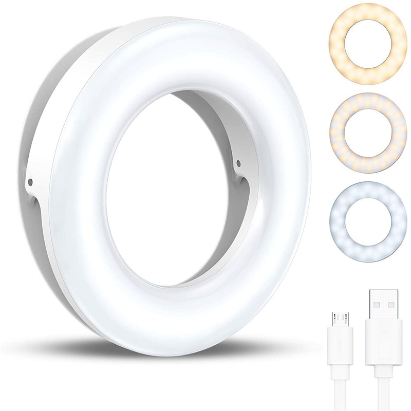 Webcam Ring Light - Anillo de luz LED portátil con