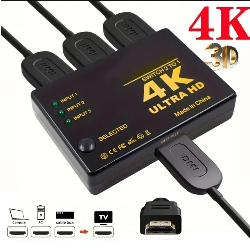Esports Gaming Hub - Conmutador 4K compatible con HDMI, 3