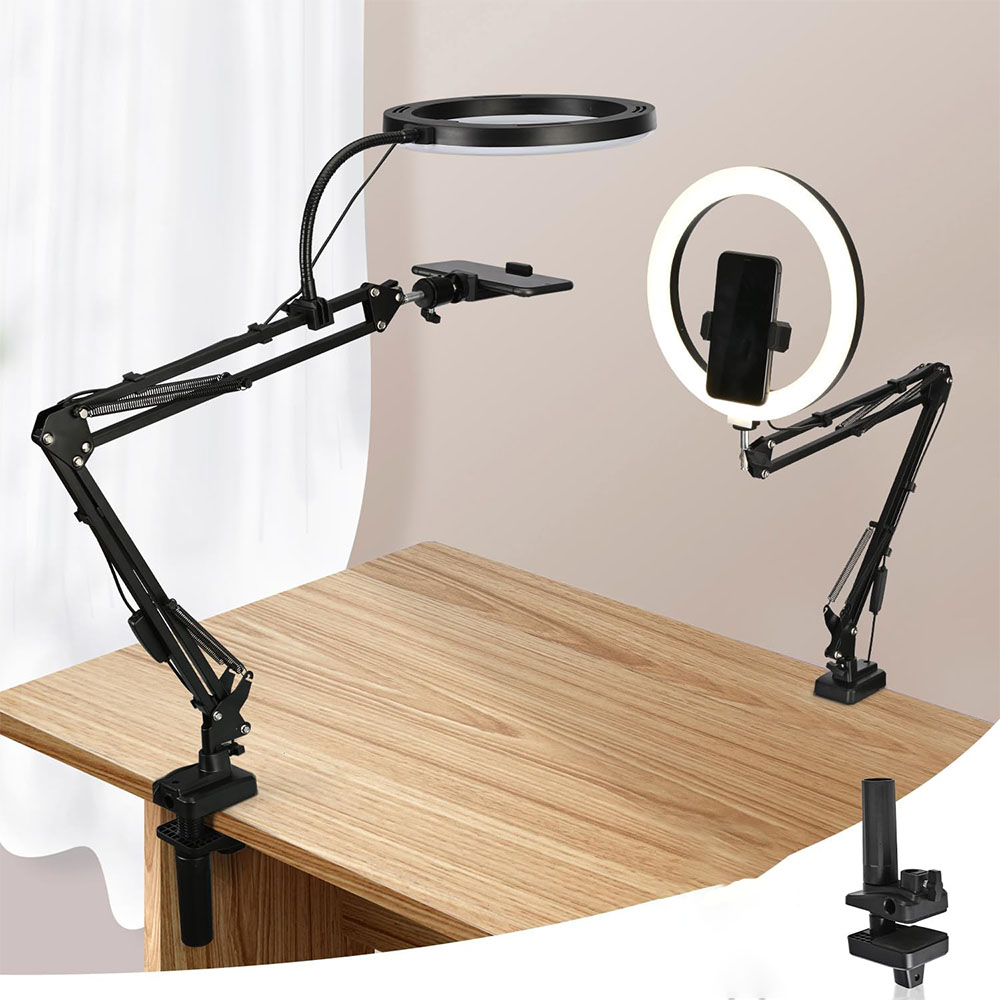 Webcam Ring Light - Anillo de luz con soporte y