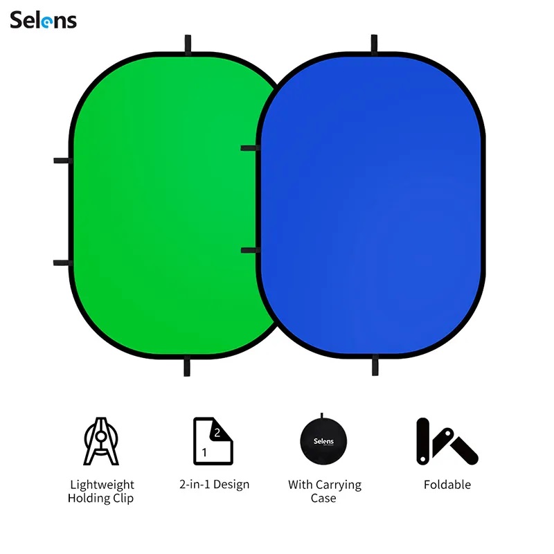 Green Screen Collapsible - Selens-Reflector portátil plegable para fotografía, fondo