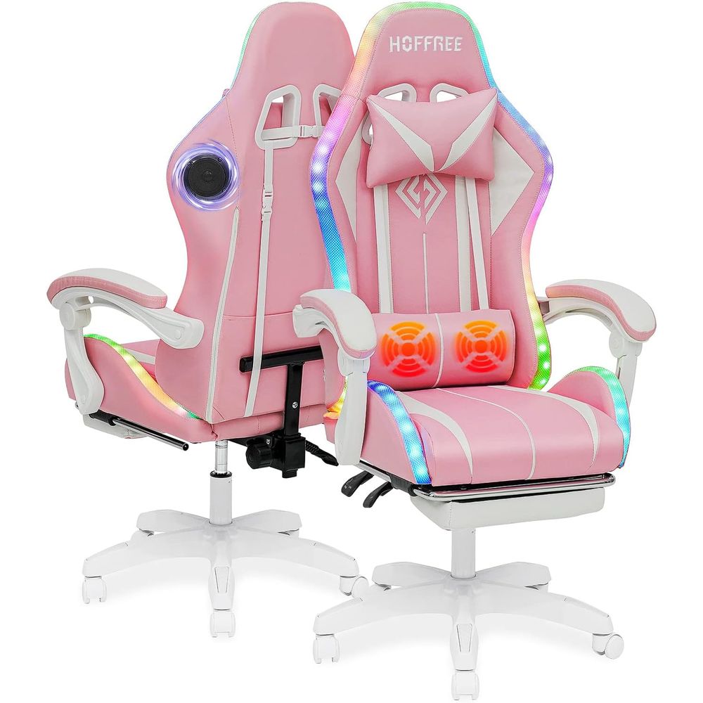Rgb Gaming Chair - Silla de Juego Ergonómica con Bluetooth,