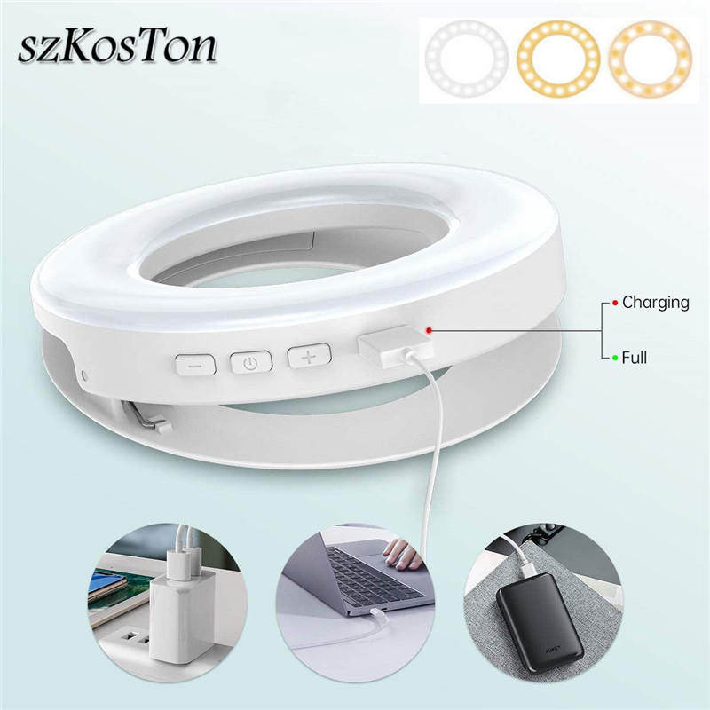 Anillo de luz LED portátil con - Webcam Ring Light reseña y precio
