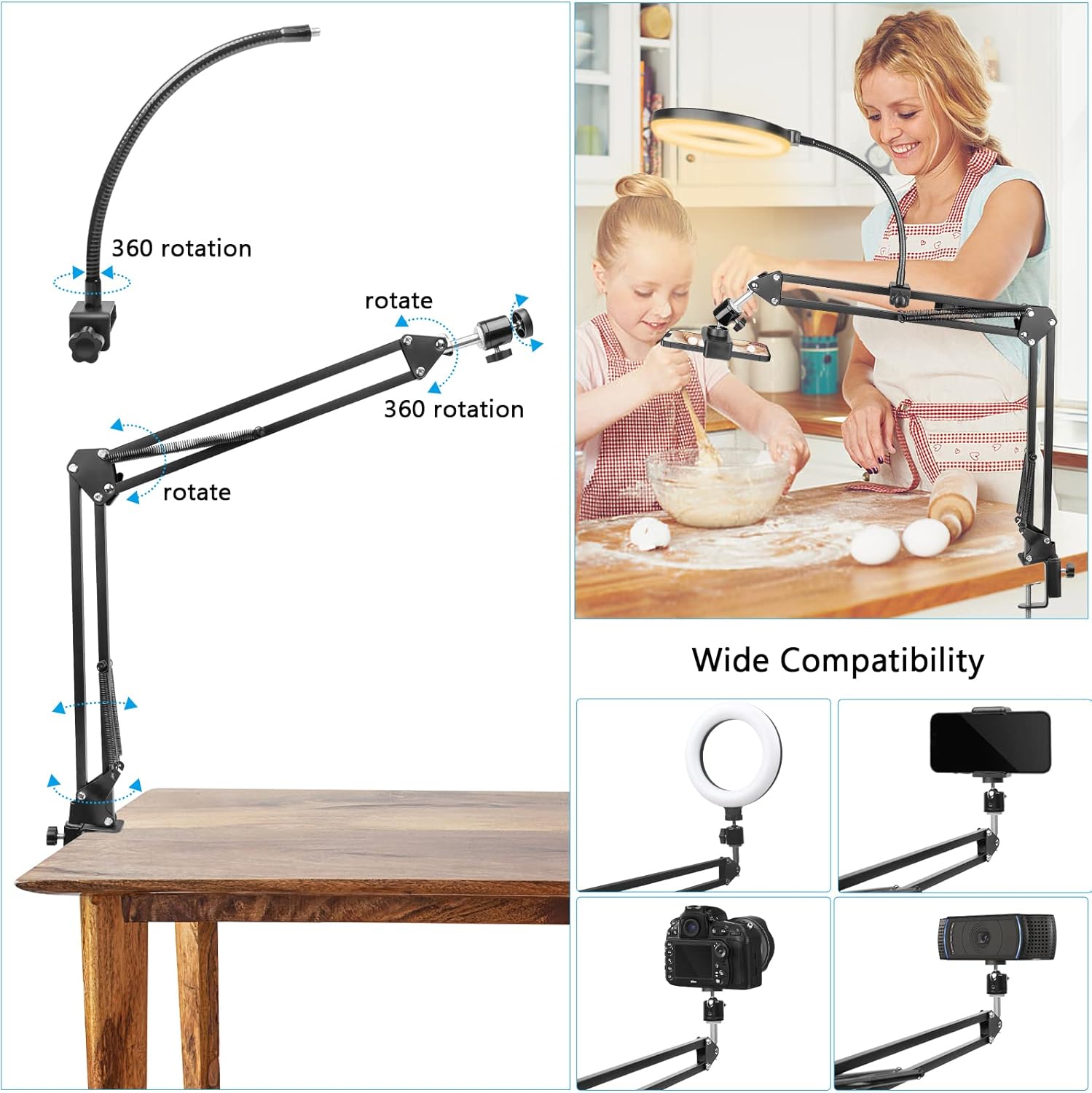 Anillo de luz con soporte y so - Webcam Ring Light reseña y precio
