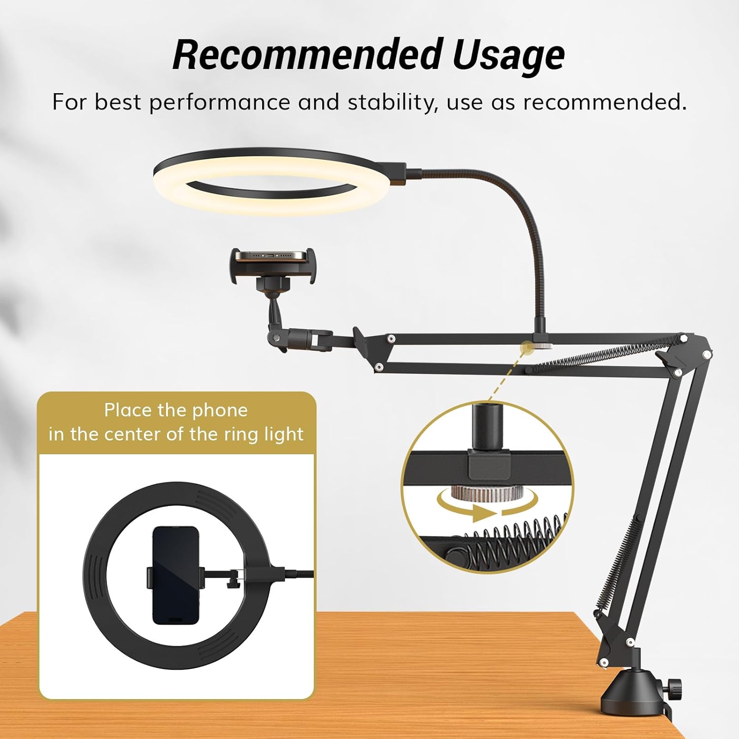 Anillo de luz con soporte y so - Webcam Ring Light reseña y precio