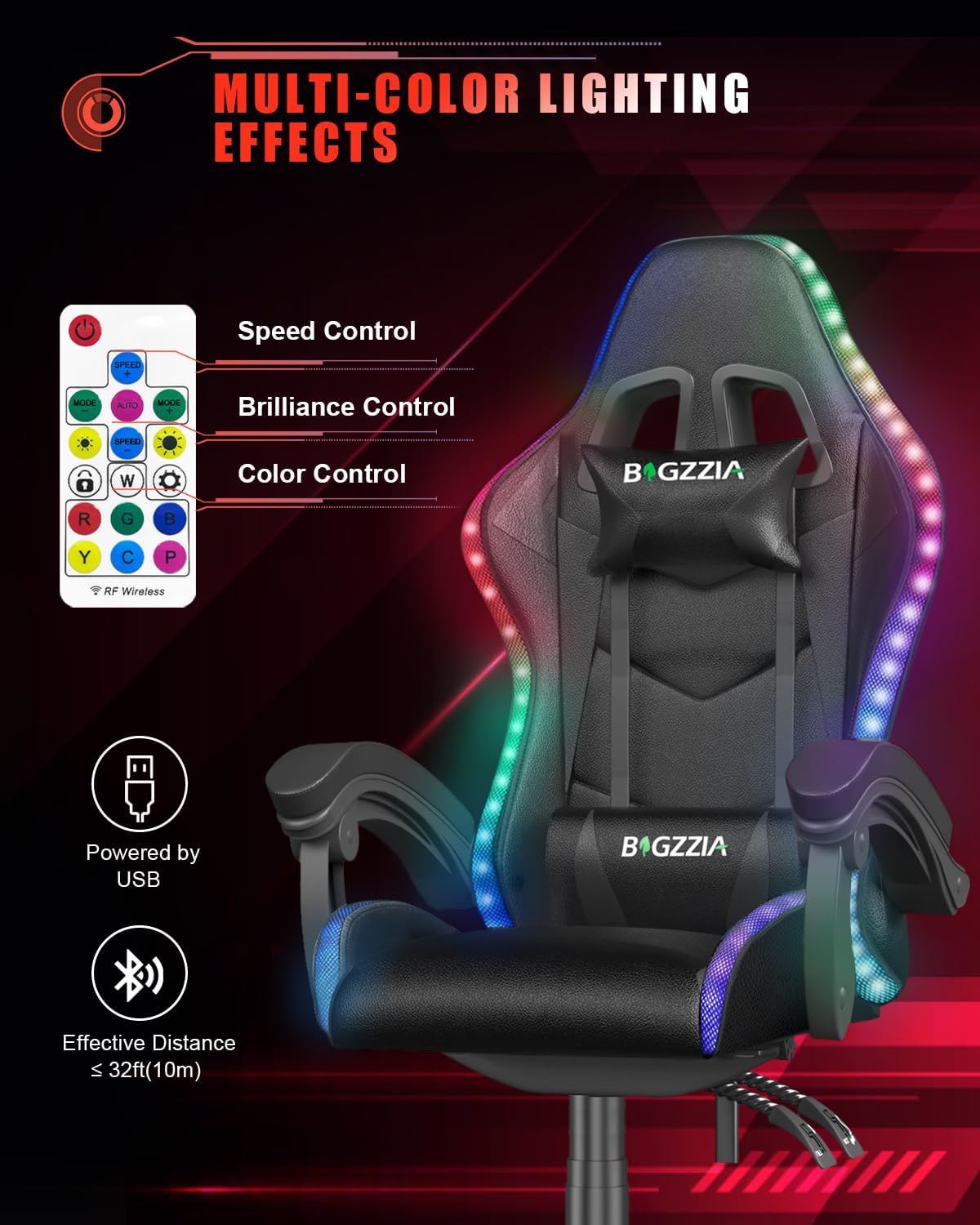 Silla Gaming con Luces LED RGB - Rgb Gaming Chair reseña y precio