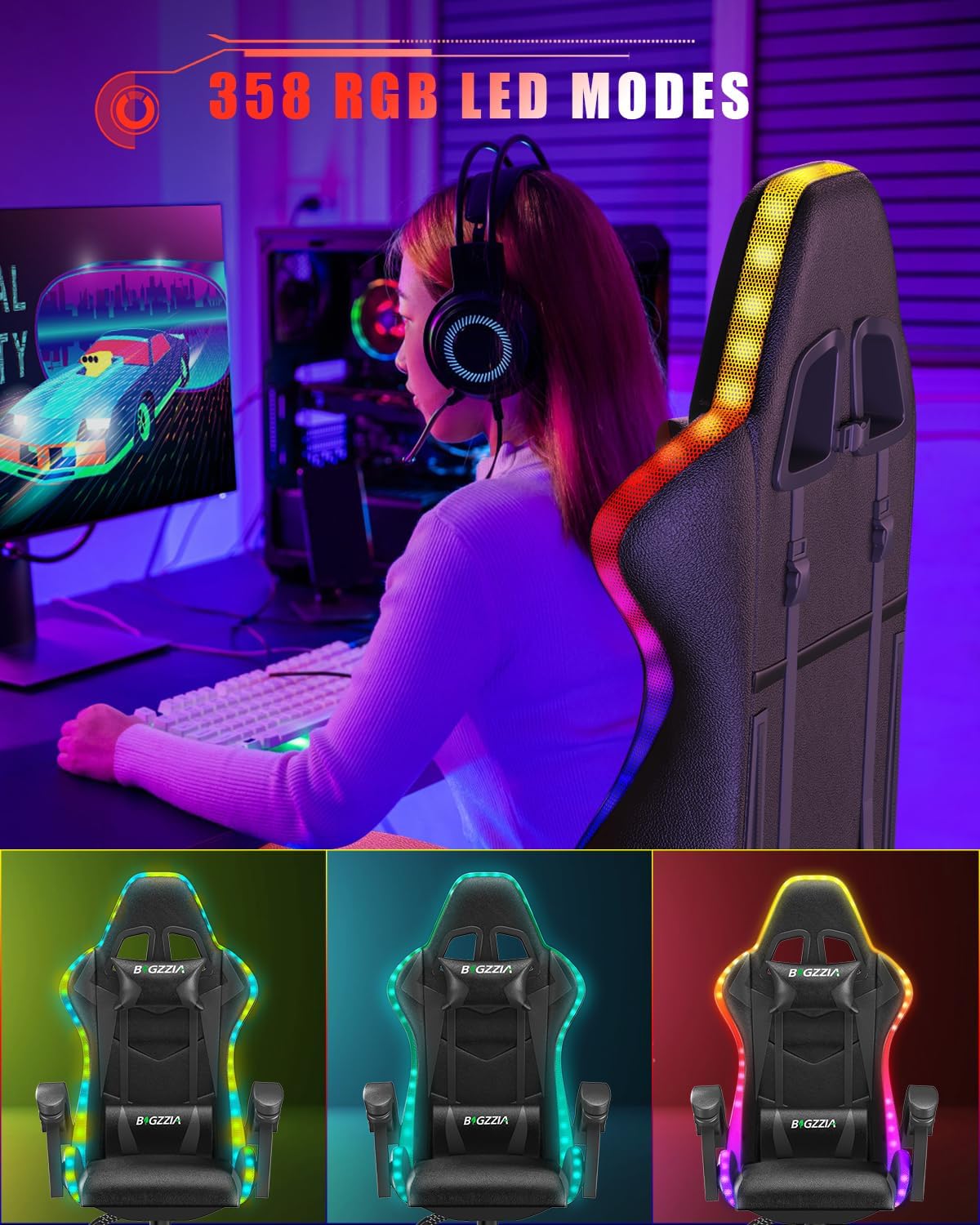 Silla Gaming con Luces LED RGB - Rgb Gaming Chair reseña y precio