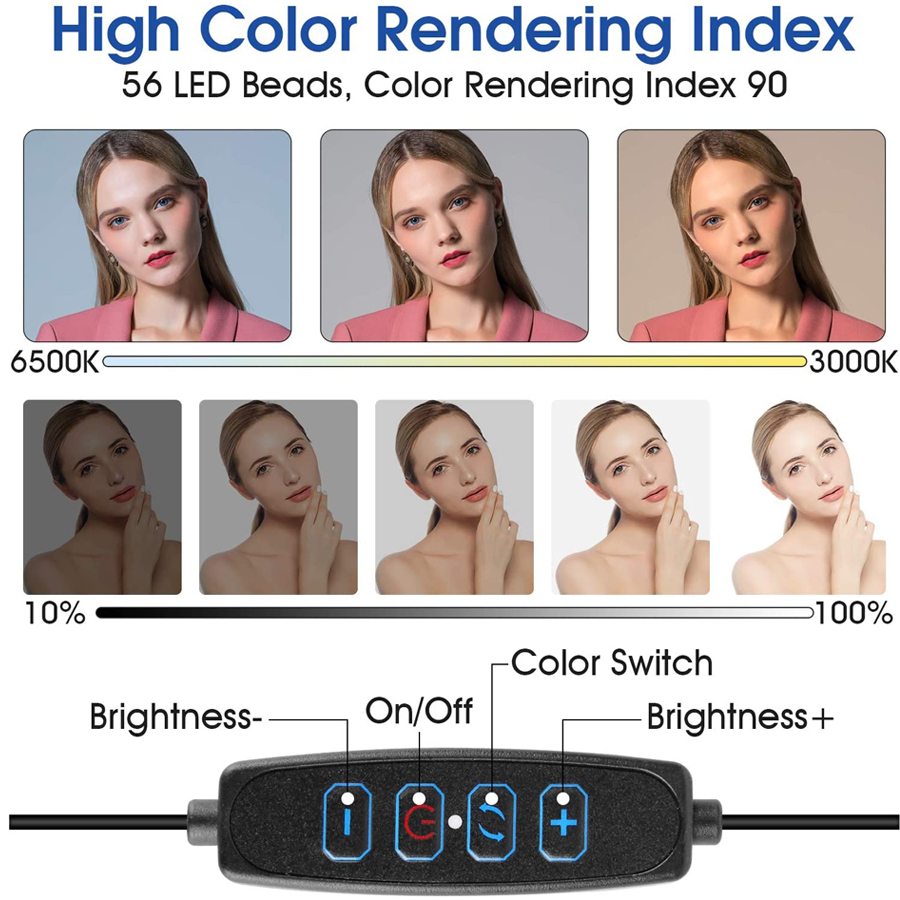 Luz LED de video de 16 cm con  - Webcam Ring Light reseña y precio