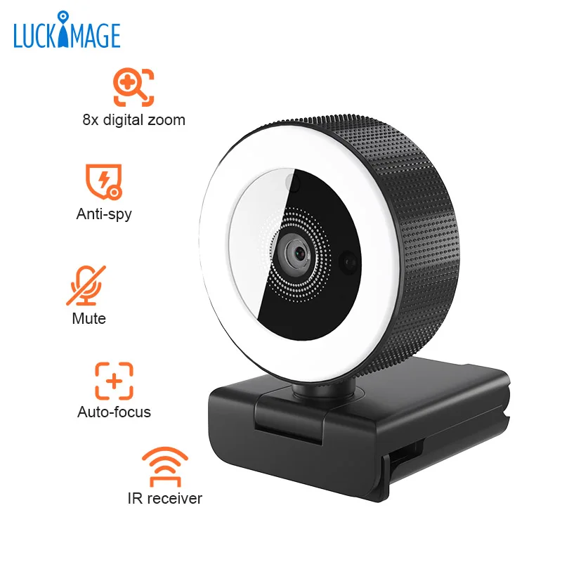 Cámara Web 2K con Enfoque Auto - Webcam Ring Light reseña y precio