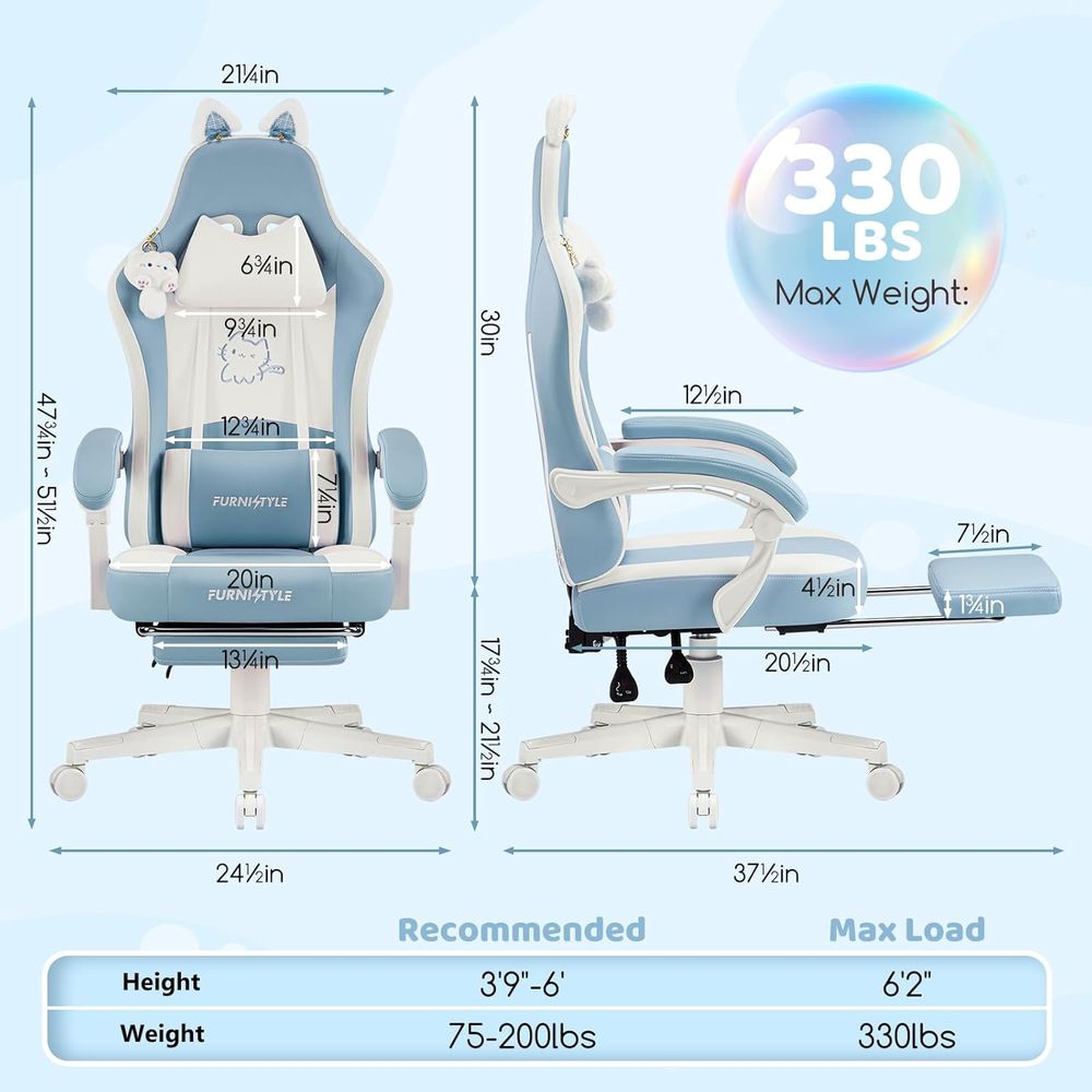 Silla de Juego Ergonómica Azul - Gaming & Esports District reseña y precio