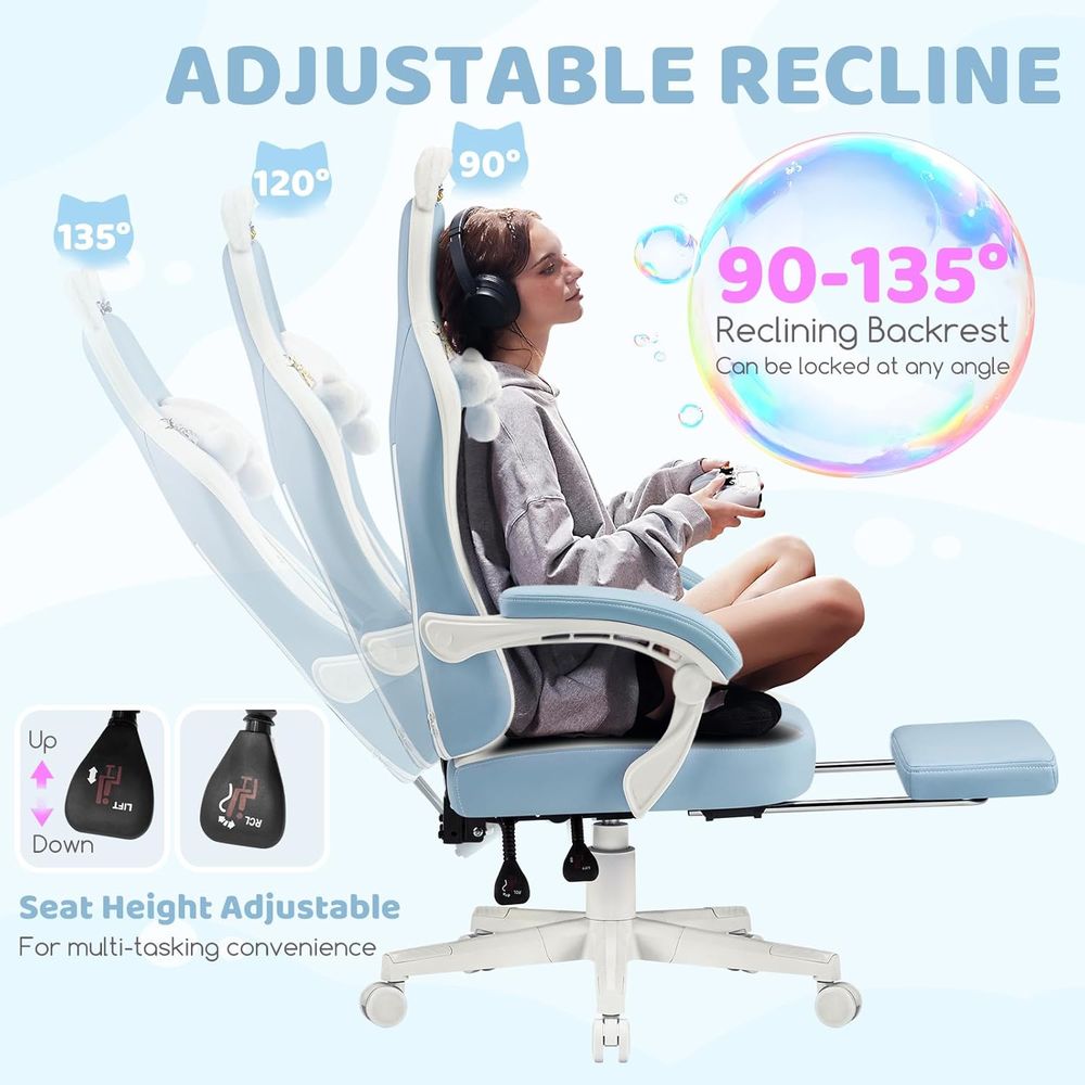 Silla de Juego Ergonómica Azul - Gaming & Esports District reseña y precio