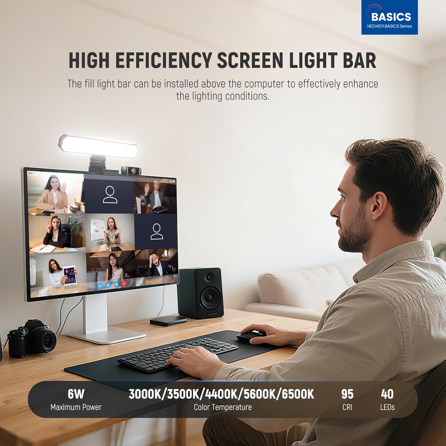 NEEWER Basics Barra de luz par - Webcam Ring Light reseña y precio