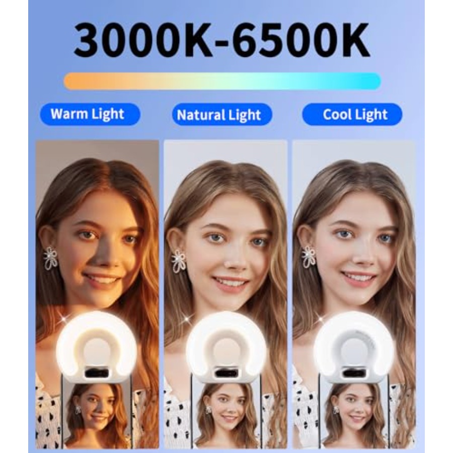 Aro de luz portátil para teléf - Webcam Ring Light reseña y precio