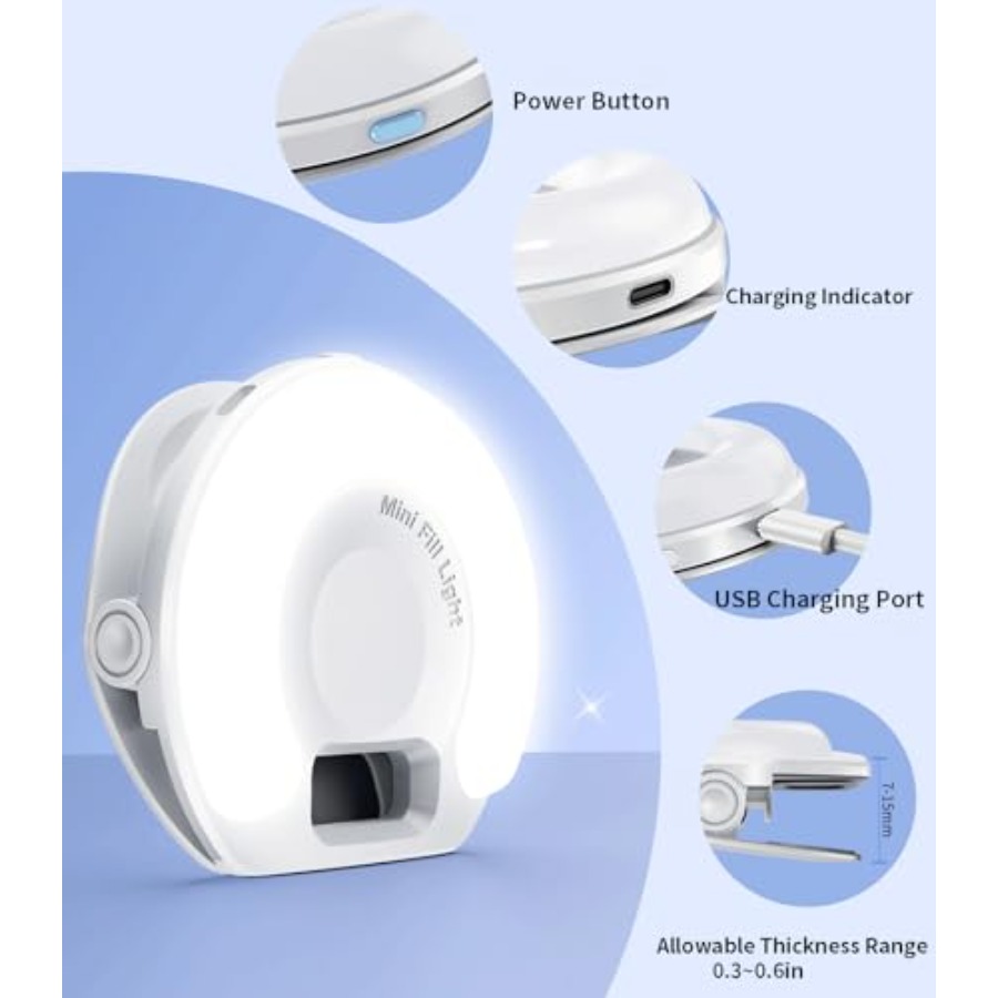 Aro de luz portátil para teléf - Webcam Ring Light reseña y precio