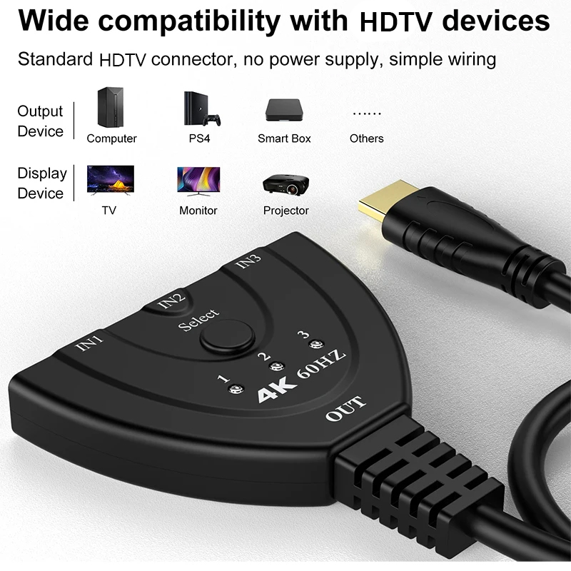 Mini Conmutador HD de 3 Puerto - Esports Gaming Hub reseña y precio